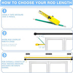 Curtain Rods for Windows 16 to 136 Inches, Curtain Rod Max Adjustable Length of 144 IN, 1" Diameter Drapery Rods Round Finials, Black, Pack of 1