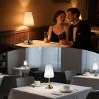 Portable Cordless Table Lamp, Built in Rechargeable Battery, 2700-6000k Color Temperature, Fully Dimmable, Scalable, Ambient Light for Patio, Restaurant, Bar, Bedroom, Dining (Gold)