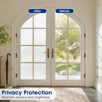Privacy Window Film Static Cling, Frosted Glass Decorative Window Film with 96% UV Blocking, Non-Adhesive Removable Window Cling for Home Office Bathroom, 35.4 x 118.1 Inches, White