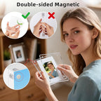 Magnetic Acrylic Picture Frame 4x6 (3-Pack) – Clear Lucite Double-Sided Frameless Photo Display 20mm Thick UV Resistant, Floating Design with Strong Magnets for Home, Office, and Gift