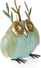 Alpine Corporation MCC808HH Metal Owl Queen, Whimsical Animal Outdoor Décor for Patio, Lawn & Garden, 8"H, Multicolor