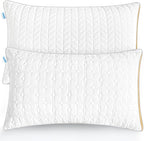 Pillows Standard Size Set of 2, Hotel Quality Bed Pillows for Sleeping, Standard Pillows Set of 2 Support & Comfortable, Down Alternative Standard Pillows 2 Pack for Back, Stomach or Side Sleepers