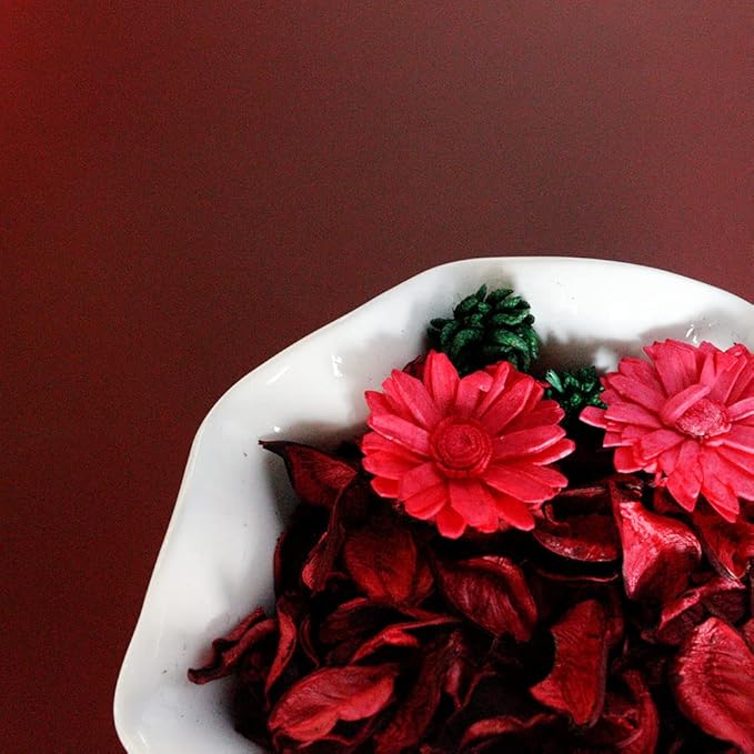 Christmas Potpourri Bags,Cinnamon Apple Scented Potpourri Bowl Filler,Red Decorative Dried Flower,Home Fragrance Sachet of Petals-Mini