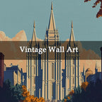 WREVERW Vintage Salt Lake City Poster Canvas Print with Wooden Hanger Frame, Featuring the Historic Salt Lake Temple, Wall Art for Home and Office Decor, 16x23 inches