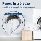 viewstar Queen Pillow Shredded Memory Foam Pillow, Adjustable Single Firm Pillow for Side Back Stomach Sleepers, Gel Bed Pillow for Sleeping with Washable Removable Cover 19"x 28"