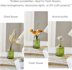 Glass Bud Vases Set of 64 - Green Assorted Small Mini Glass Vases for Flowers, Crystal Vintage Vase Set, Bulk Centerpieces for Table Décor, Wedding, Home and Events (Green, 64 Pcs)