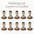 Wooden Taper Candle Holders: Wood Candlestick Holders Rustic Farmhouse Fall Decor for Living Room Dinning Table Centerpiece Christmas Set of 10