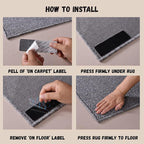 16-Pack Gripper for Rug for Hardwood Floors and Tiles: Double-Sided Reusable Rug Carpet Tape. Anti-Slip Tape Grips Area Rugs, Non-Slip Rug Pads Prevent Sliding, Curling, and Bunching