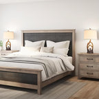 Rustic Table Lamps Farmhouse Antler Lamps Set of 2 Western Bedside Lamps for Bedroom with USB Charging Ports Nightlight,Vintage Resin Nightstand Table Lamps for Living Room (Bulbs Included)