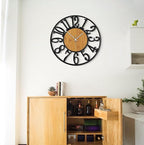 LEIKE Large Wall Clocks,Silent,Non Ticking,Battery Operated Rustic Round Modern Big Wood Wall Clock for Living Room, Bedroom,Kitchen,Farmhouse,Office,Home Decor