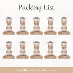 Wooden Taper Candle Holders: Rustic Wood Candlestick Holders Farmhouse Fall Decor for Living Room Dinning Table Centerpiece Christmas Set of 10