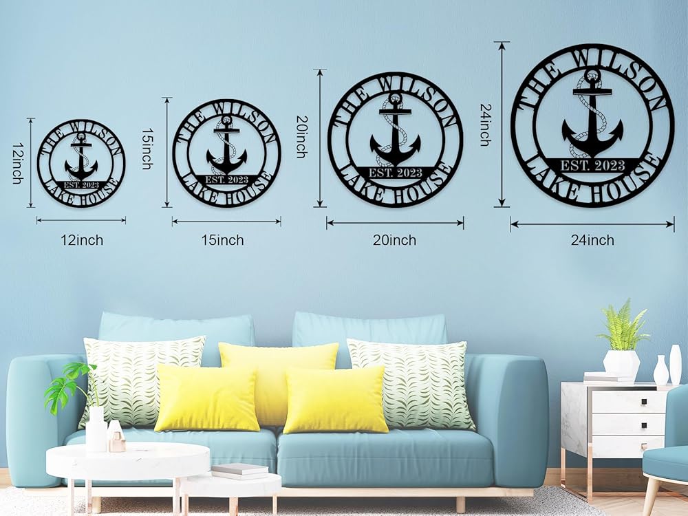 Personalized Lake House Decor, Custom Nautical Wall Decor, Nautical Decor for Home, Beach House Decor, Outdoor Nautical Decor, Outdoor Metal Lake House Signs, Lake House Gifts