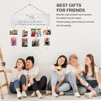Orchroma Hanging Photo Display with Clips Wall Decor,Best Friends Picture Board for Photos,Friendship Gifts Ideas,Friend Picture Frames Collage Wall Decor for Dorm Room,Christmas Birthday Party (Gray)