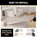 PrinceDeco Sectional Couch Covers Velvet Couch Cover for Dogs Washable L Shaped Couch Cover 1 Piece Individual Sectional Couch Covers with Elastic Bottom(Chaise Lounge,Ivory)