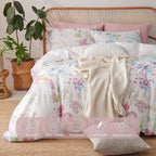 Floral Comforter Set Twin Size - 2 Pieces Lilac White Floral Comforter Bedding Sets Reversible Pattern,Twin Bed in a Bag with Flowers Comforter and 1 Pillowcase