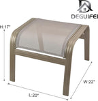 Outdoor Ottoman Patio Footstools Assembled Aluminum Footrest Side Table Small Chair Patio Ottoman for Garden,Balcony,Poolside 2 Set Champagne