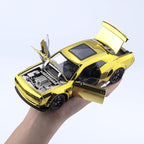 Car Toys for Boys 1/24 Diecast Cars Hellcat SRT Collectibles Model Kit,Pull Back Metal Toy Car with Lights and Sounds,Toy Cars for Boys Age 4-7（Gold）