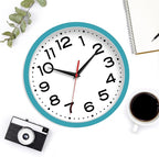 Wall Clock Silent Non-Ticking Modern Clock Battery Operated 8 Inch Small Classic Analog Decorative for Kitchen, Living Room, Office, Bedroom, Bathroom (Blue)