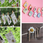 Small Clothes Pins for Photos,100PCS Mini Wooden Clothes Pins with 328 Feet Jute Twine,1.4 inch Tiny Clothes Pins for Photos,Crafts,Hanging Pictures,Baby Shower,Clip Photo Holders