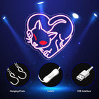 Cat Neon Sign, Neon Signs for Wall Decor Neon Pink LED Signs Room Neon Light Up Signs Home Decor for Bedroom Club Party Bar Shop USB Operated