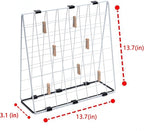 Photo Display Rack, Note Display Rack, Double-sided Photo Metal Rack, Suitable for Use As a Home Desk Photo Organizer, With 20 Wooden Clips, White