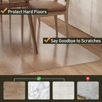 Clear Plastic Area Mat for Under High Chair, 3'×5' Large No Slip Waterproof Vinyl Floor Mat for Home, Anti-Spill Hard Floor Protector, Easy Clean Splat Mat