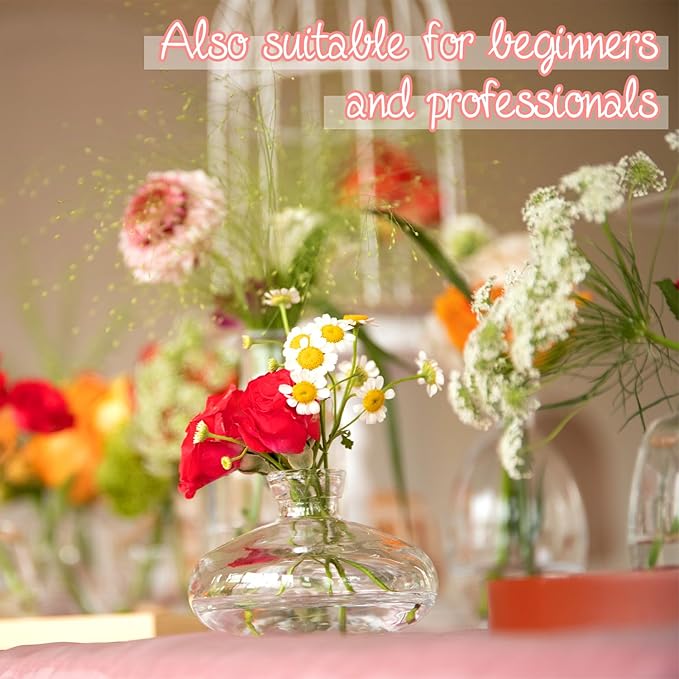 Bud Vases Set of 24, Glass Bud Vase in Bulk, Clear Bud Vases for Centerpieces, Small Vases Flowers Vintage Vases for Rustic Wedding Home Decor Floral Arrangements Mini Glass Bud Vase