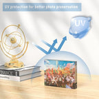 HELPLEX 5 Pack 6x8 Acrylic Picture Frames, 20mm Thicker Frameless Clear Double Sided Magnetic Frame, Free Standing Desktop Display Stand