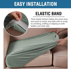 H.VERSAILTEX Velvet Stretch Couch Cushion Cover Plush Cushion Slipcover for Chair Cushion Furniture Protector Seat Cushion Sofa Cover (1 Piece Armchair Cushion Covers, Sea Grass)