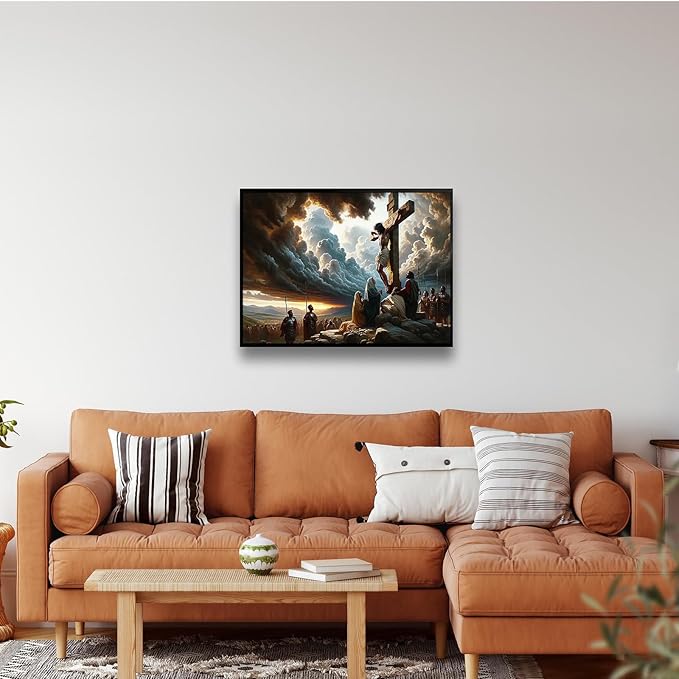 XWNLTEPK Christian Art Crucifixion Print Jesus on the Cross Art Wall Jesus Picture Modern Home Decor Canvas Wall Art Poster