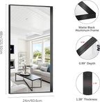 Black Bathroom Mirror, 24x48 Inch Rectangular Framed Mirror, Large Wall Mounted Bathroom Vanity Mirror Over Sink for Bedroom,Restroom, Living Room, Hangs Vertically or Horizontally