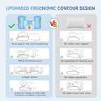 Cervical Pillow for Neck Pain Relief,Memory Foam Ergonomic Neck Support Pillow for Side Back&Stomach Sleepers with Pillowcase,Contour Best Bed Anti-Snoring Pillows for Sleeping-2Pack