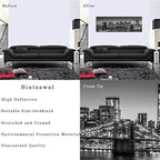 Biuteawal - Black and White Brooklyn Bridge Canvas Wall Art New York City Picture Print Manhattan Night Skyline Painting on Canvas Modern Home Office Wall Decoration Ready to Hang