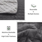 Exclusivo Mezcla Reversible California King Size Quilt Bedding Set with Pillow Shams, Lightweight Quilts Cal King Size, Soft Bedspreads Bed Coverlets for All Seasons - (Grey, 112"x104")
