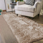 Latepis Light Brown Beige Faux Sheepskin Fur 2x10 Runner Rug for Hallway Non-Slip Shag Rug for Bedroom Living Room Rugs Carpet for Home Decor Rectangle