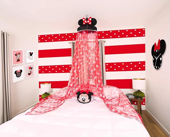 Mickey Mouse & Friends Kids Bed Canopy Curtains for Ceiling, Hanging Mosquito Netting Cover for Reading Nook, Sleeping Tent | Playroom Accessories, Home Decor Room Essentials