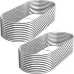 2 Pack 4x2FT Tall Galvanized Raised Garden Bed Outdoor,Metal Garden Bed for Vegetables,Steel Raised Beds for Gardening,Above Ground Garden Box for Flower