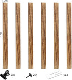 6 Wooden Wall Hanging Photo Frames With 27 Clips, Decorative Collage Picture Frame, No Drilling Required, Adhesive Stickers, Easy to Install, Carbonized Brown