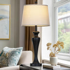 30" Black Table Lamps Set of 2, Touch Control Tall Living Room Lamp with USB A+C Ports and AC Outlet, 3-Way Dimmable Bedside Lamps for Nightstand, Modern Metal Bedroom Lamp, 2 Bulbs Included