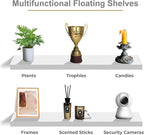 Sorbus Floating Shelves for Wall - 35 Inch Long Bathroom Shelves, Wall Decor for Bedroom, Kitchen, Living Room & Book Storage - Mounted Floating Shelf with Invisible Brackets (White, 3 Pack)