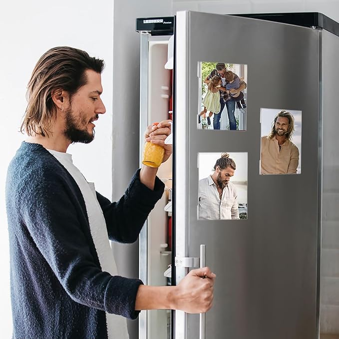 Magnetic Picture Frames for Refrigerator 8x10 Inch, Magnetic Photo Holders for Fridge, 6 Pack Acrylic Magnetic Picture Frame for Displaying Frames,Children Artworks