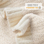 Snuggle Sac Heather Ivory Oversized Throw Blanket for Couch, Super Soft Warm Blankets Cozy Knit Fuzzy Lightweight Throw XL for Sofa, Bed, Heather Ivory, 50x 70 inches