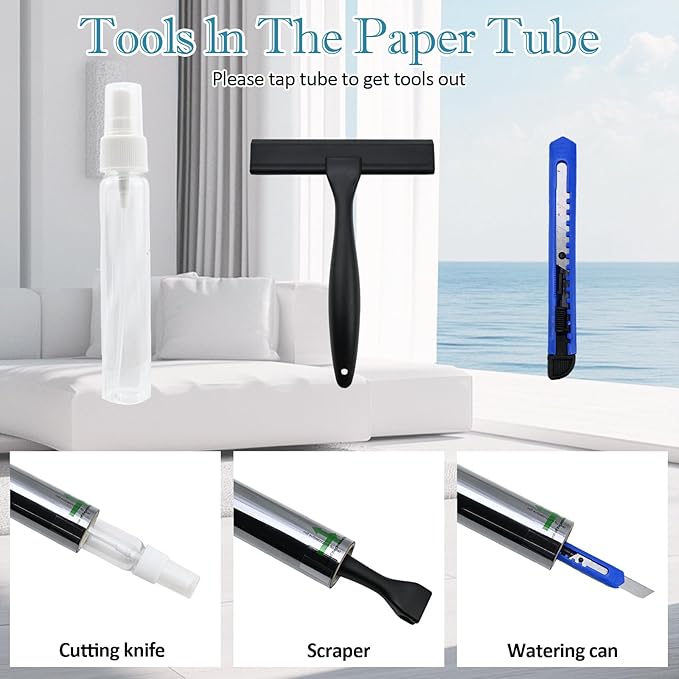 Window Film Transparent Heat Control UV Blocking, 50% VLT Window Tint for Shopfront Glass with Installation Tools, PET Material, Ideal for Stores, Glass Doors and Display Windows, 31.5Inch×78.7Inch