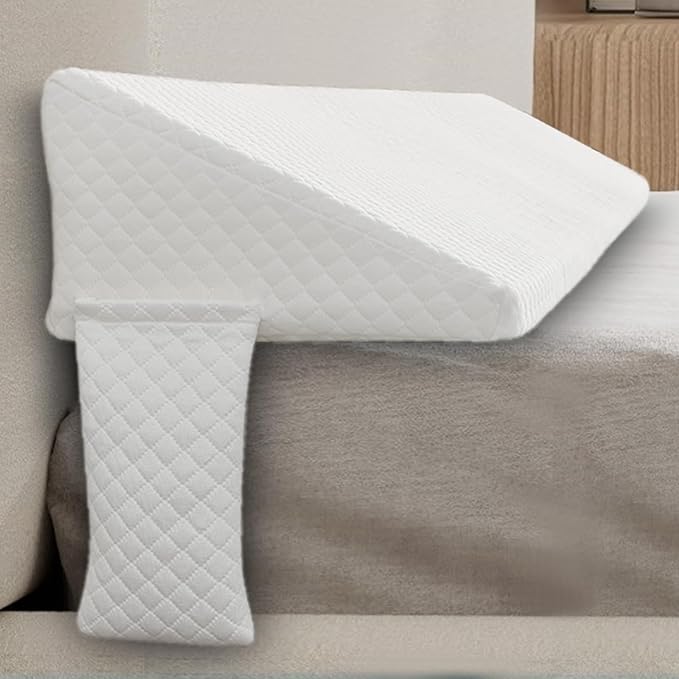 JJDANFILL Queen Size Bed Wedge Pillow Plus for Sleeping, Headboard Pillow/Bed Gap Filler/Mattress Wedge Close The Gap (0-8"), Between Your Headboard and Mattress. (60"*10"*6")