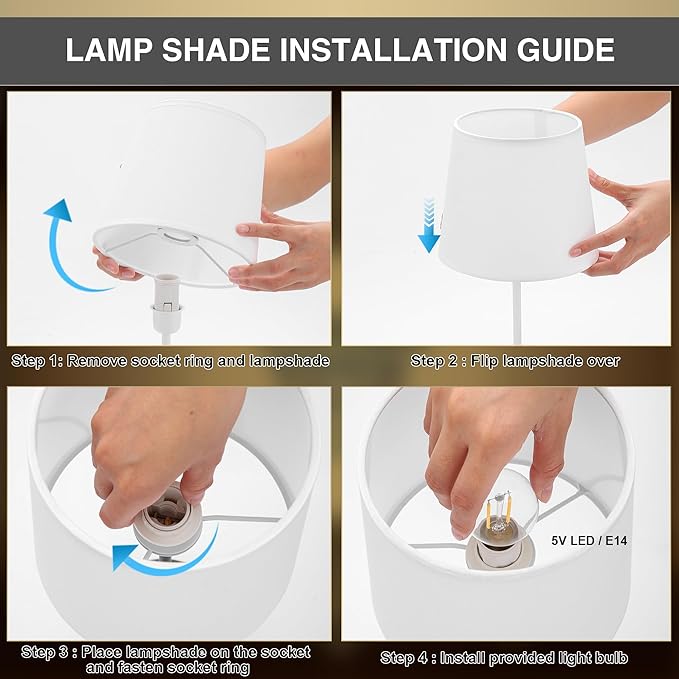 Rechargeable LED Cordless Table Lamp, 5200mAh Battery Operated, 3 Level Brightness, Portable Night Bedside Lamp, Ambient Desk Light for Home Decor, Patio, Restaurant, Dinningt (White)