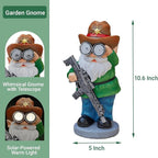 Funny Garden Gnomes Statue Outdoor Decor, Solar Telescope Gnome Decorations for Yard, Lawn, Patio, Porch, Fathers Day Birthday Housewaming Gifts for Dad, Men, Husband, 10.6 Inch, Resin