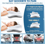 Pain Relief Cervical Pillow for Neck and Shoulder Support,Hollow Design Cervical Memory Foam Pillows, Orthopedic Ergonomic Neck Pillow,Contour Bed Pillow for Side,Back,Stomach Sleeper…
