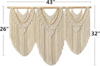large macrame wall hanging - Boho Tapestry Macrame Wall Decor Art- Chic Bohemian Handmade Woven Tapestry Home Decoration for Bedroom Living Room Apartment Wedding Party - 43"x32" (Beige-Wood Bead)