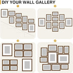 decorUhome Picture Frames Collage Wall Decor for Photo Gallery Display, Assorted Picture Frames set of 10 Including Two 8x10 / Four 5x7 / Four 4x6 for Family Wall Decor, Brown, 10 Pack