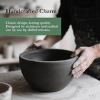 Worth Garden 12" Dia x 15" H Round Planter – Lightweight Magnesium Oxide Cement Plant Pot with Texture – Raised Pattern Concrete Look – Drainage Hole – Indoor & Outdoor Use - Black Gold